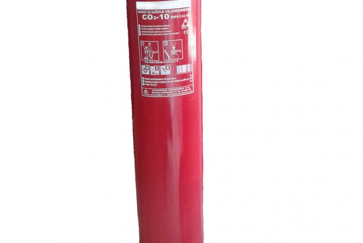 CO2-10 fire extinguisher under constant pressure with carbon dioxide